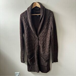 It's Our Time Dark Brown Cable Knit Cardigan